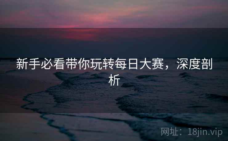 新手必看带你玩转每日大赛，深度剖析