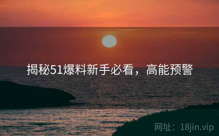 揭秘51爆料新手必看，高能预警