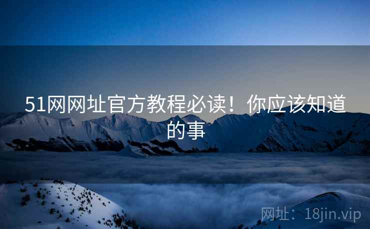 51网网址官方教程必读！你应该知道的事